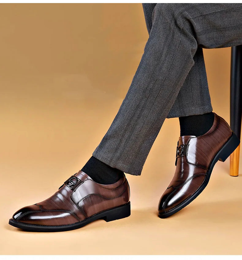 Herren Leder Schuhe Stylische Herren Schuhe Spitzer Oxford Hochzeit Leder Herren Dress Schuhe Gentleman Büro Schuh