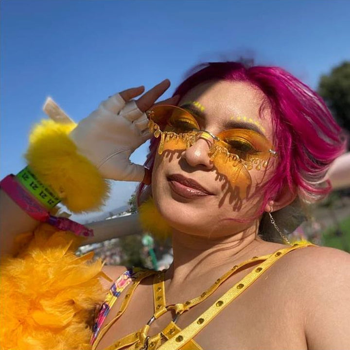 Wein mich ein Glitter' Sonnenbrille | Lass die Festivalsaison beginnen! | Karnz