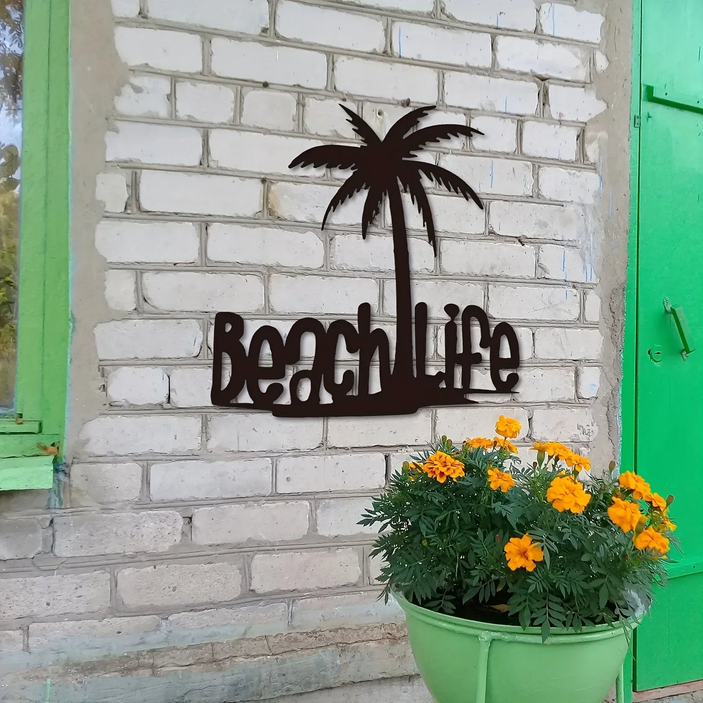 Beach Life Kokosnussbaum Metall Wandkunst 3D Dekoration Für Wohnzimmer Schlafzimmer Zuhause Büro Wand Dekoration | Karnz