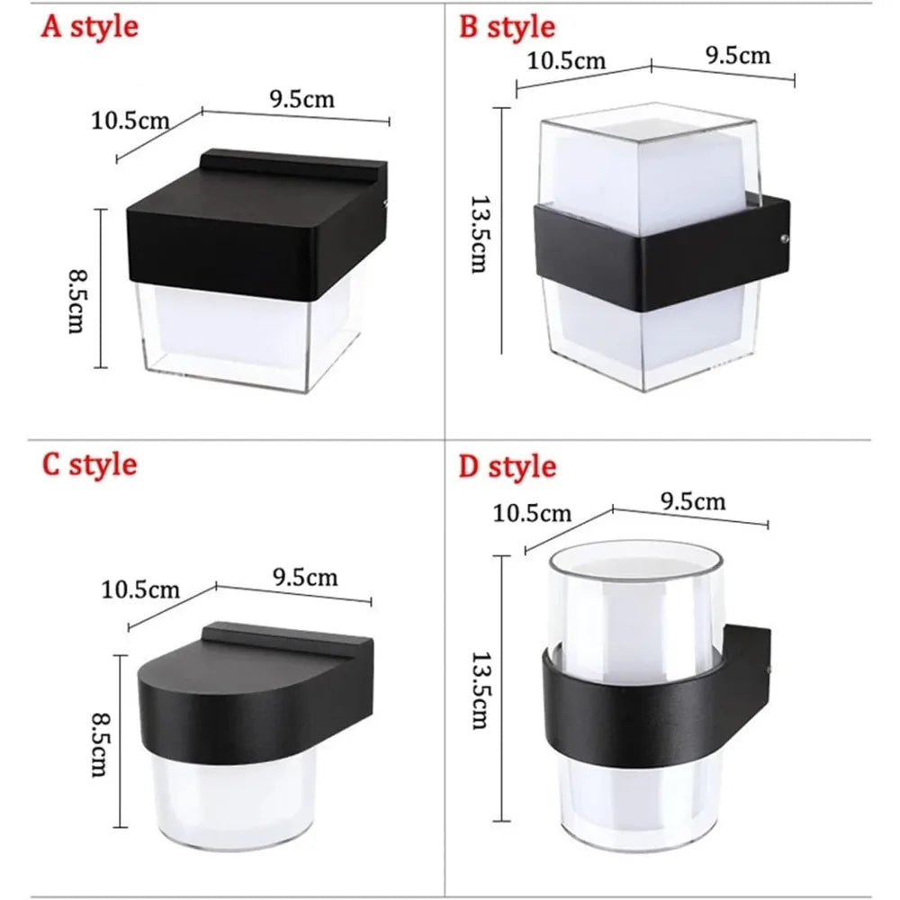 Karnz | AuroBeam LED Außenwandleuchte | Wasserdicht IP65 | Modernes Design für Balkon, Garten & Eingang | 9W / 18W