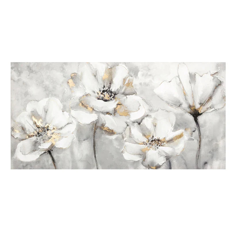 Große weiße florale abstrakte Wandkunst feine Kunstdrucke auf Leinwand moderne botanische Bilder für Wohnzimmer Hotelzimmer Schlafzimmer Kunst Dekor | Karnz