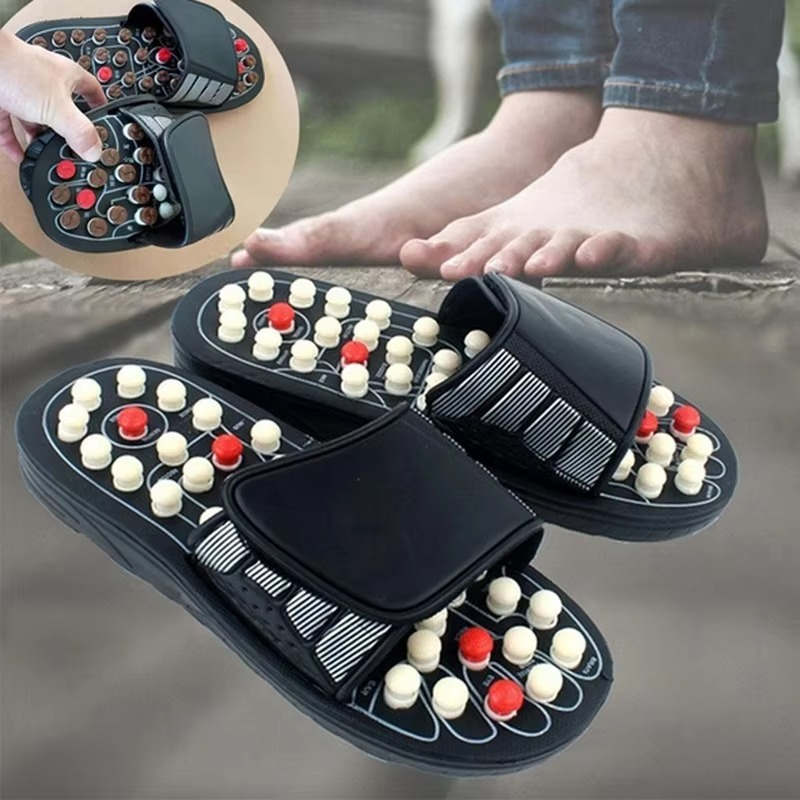 Fußmassage-Slipper mit Kieselstein-Akupressur-Therapie