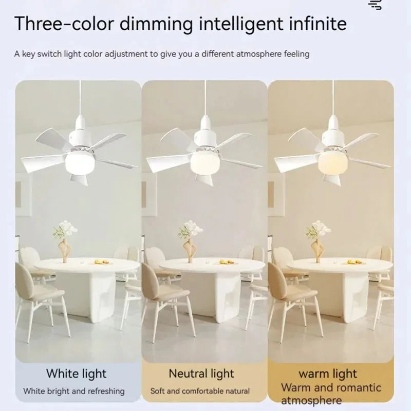 Deckenventilator LED mit Fernbedienung – Dimmbare 30W, E27-Basis, modernes smartes drahtloses Ventilatorlicht für Schlafzimmer und Wohnzimmer | Karnz