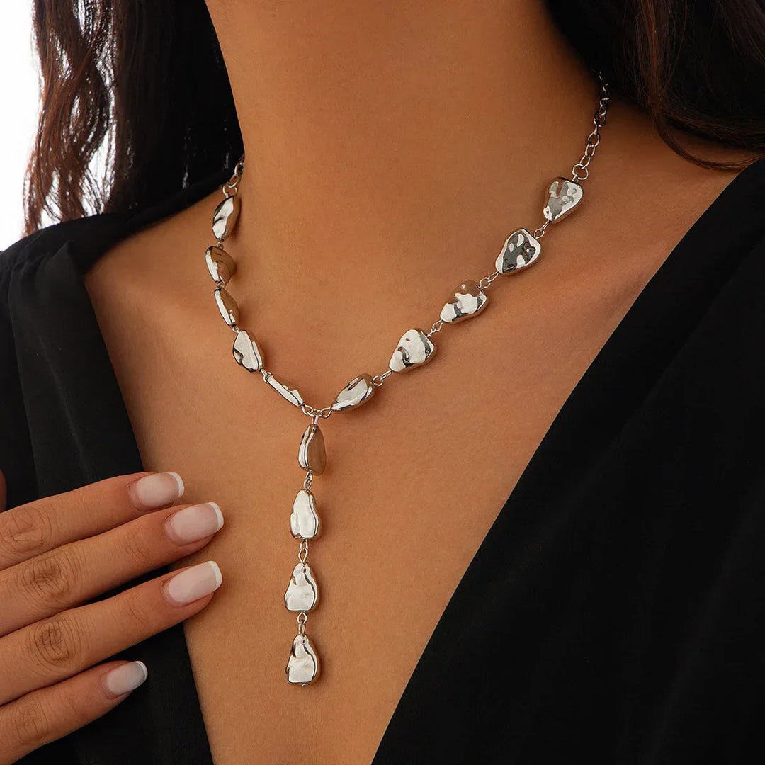 Karnz | Moderne Stein inspirierte Lariat-Halskette