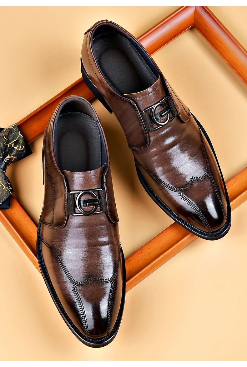 Herren Leder Schuhe Stylische Herren Schuhe Spitzer Oxford Hochzeit Leder Herren Dress Schuhe Gentleman Büro Schuh
