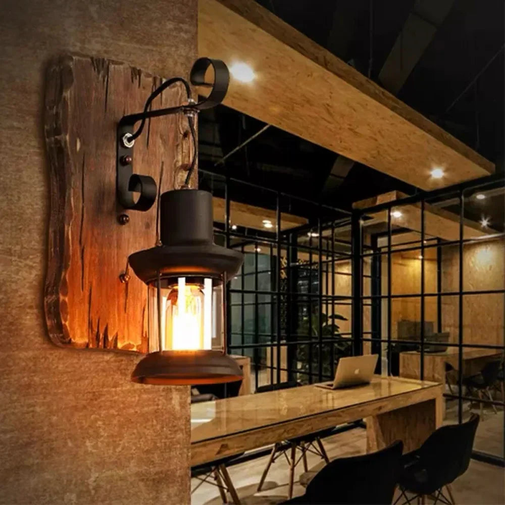 Retro-Laternenlampe, industrielle Laternen-Wandleuchte
