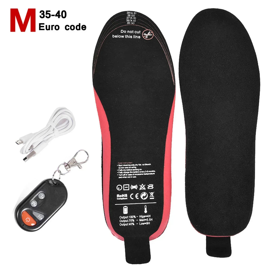 Karnz | Beheizbare Einlegesohlen WarmStep Pro | Wiederaufladbar mit Fernbedienung | 3 Heizstufen | Zuschneidbar | Elektrische Fußwärmer für Winter & Outdoor