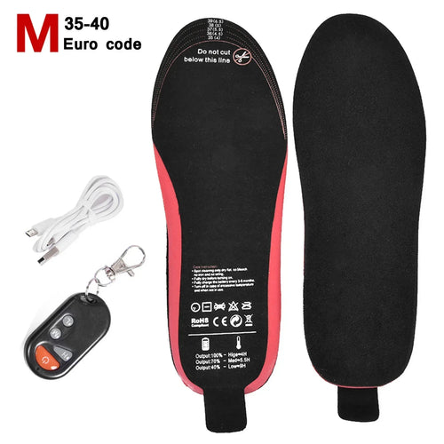 Karnz | Beheizbare Einlegesohlen WarmStep Pro | Wiederaufladbar mit Fernbedienung | 3 Heizstufen | Zuschneidbar | Elektrische Fußwärmer für Winter & Outdoor