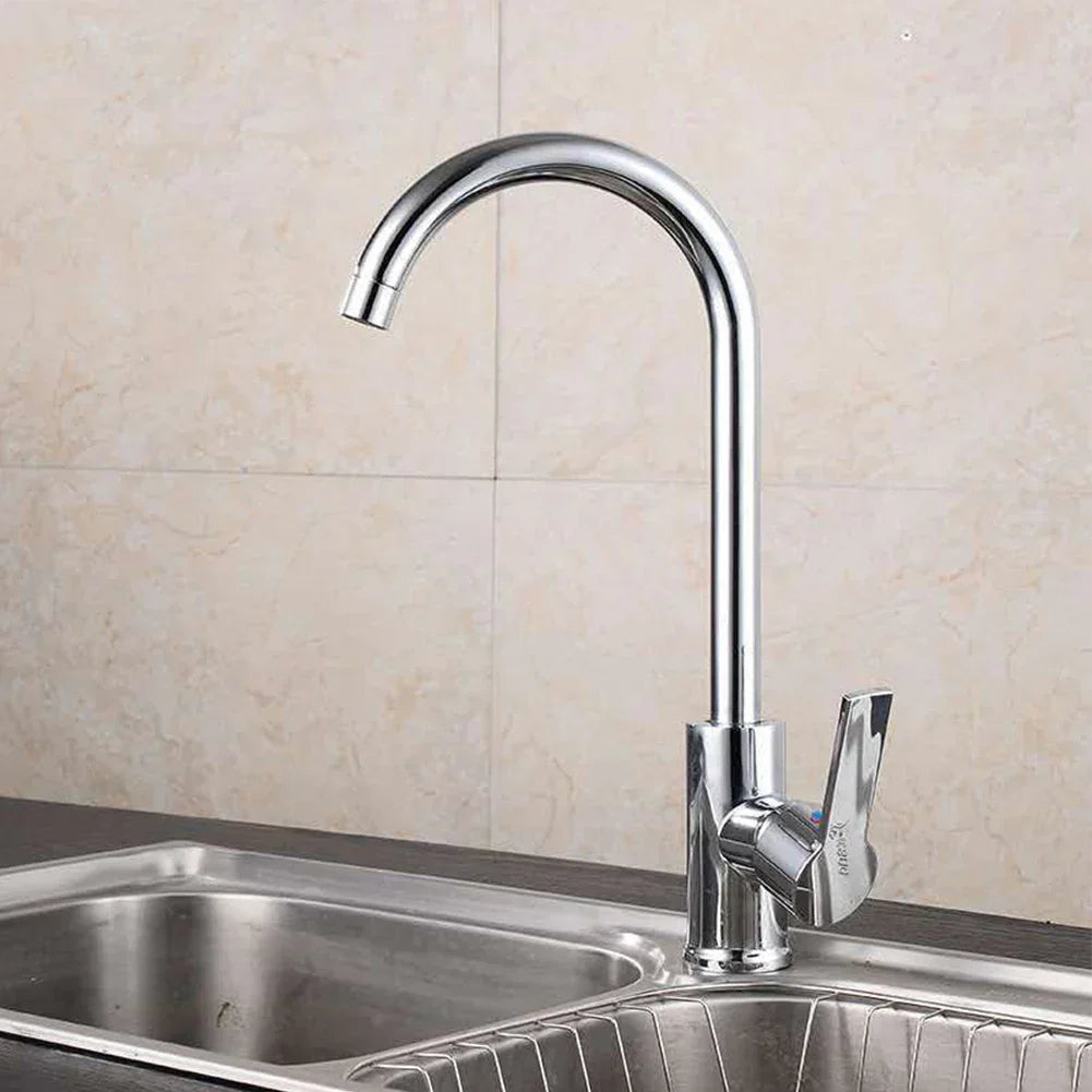 Chrom Wasserhahn mit Einhebelmischer – Hochwertiger Wasserhahn für Spülbecken, Leicht zu Reinigen, Langlebig und Einfache Installation für Moderne Küchen | Karnz