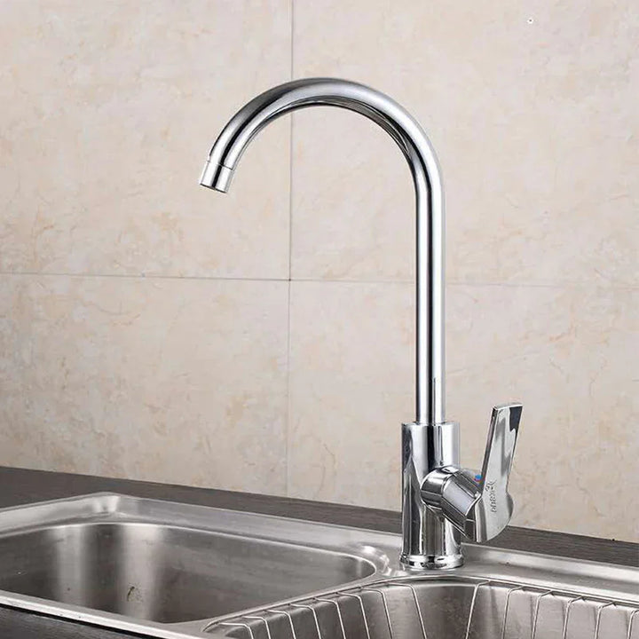 Chrom Wasserhahn mit Einhebelmischer – Hochwertiger Wasserhahn für Spülbecken, Leicht zu Reinigen, Langlebig und Einfache Installation für Moderne Küchen | Karnz