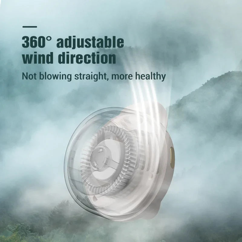 Whirlwind bladloser Ventilator – Tragbarer USB-ladbarer Mini-Ventilator mit Knopfdesign, geräuschlos für Zuhause und Reisen im Freien | Karnz