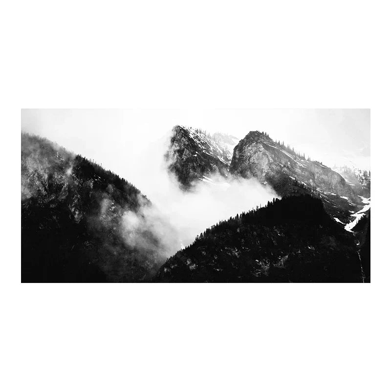 Nordlandschaften Wald Berg Wildnis Wandkunst Fine Art Leinwanddrucke Schwarz Weiß Poster Für Wohnzimmer Moderne Büros Dekor | Karnz