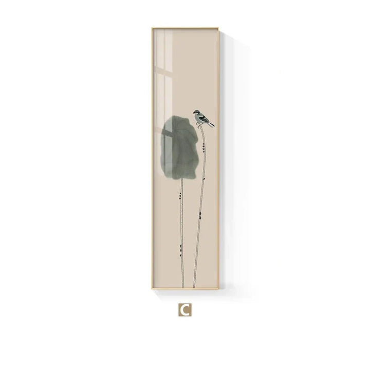 Minimalistische Blumen Vögel & Schmetterling Wandkunst Feine Kunst Leinwanddrucke Hohe Vertikale Format Bilder Für Foyer Lobby Empfangsraum Kunst Dekor | Karnz