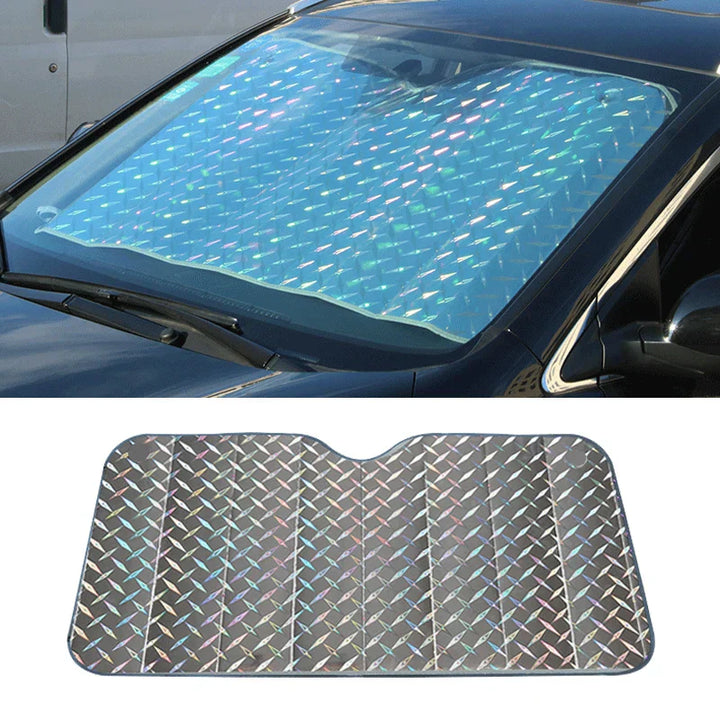 Karnz | SOLVEX Auto-Sonnenblende | UV-Schutz & Hitzeschutz für Front- und Heckscheibe | Alufolie reflektierend | Universell passend