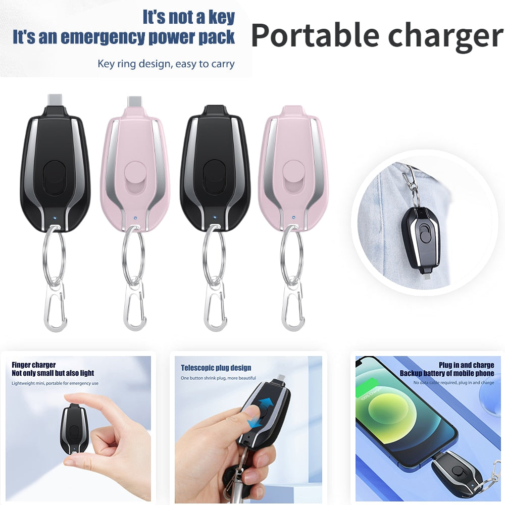 Powerbank Schlüsselanhänger 1500 mAh wasserdicht | Karnz