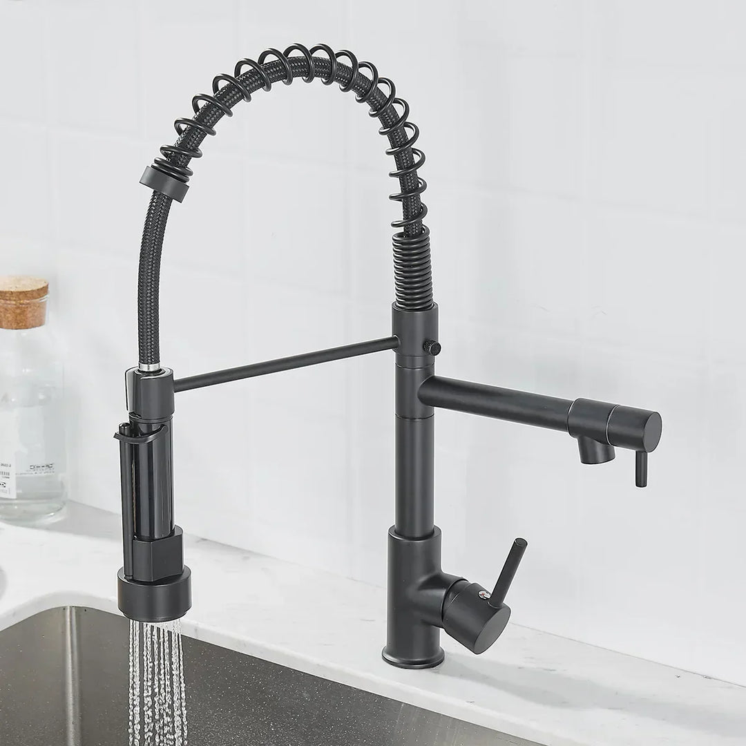 Karnz | DualFlow Küchenarmatur - Luxuriöse Doppel-Bronze-Küchenarmatur