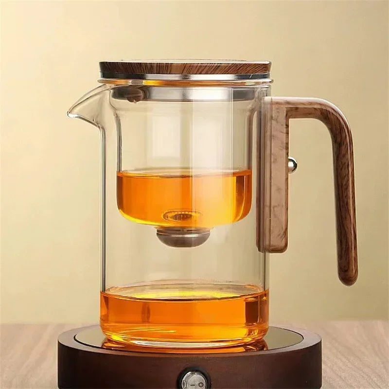 Auréa Glas Teekanne – Luxuriöser Teefilter mit Holzgriff | Karnz