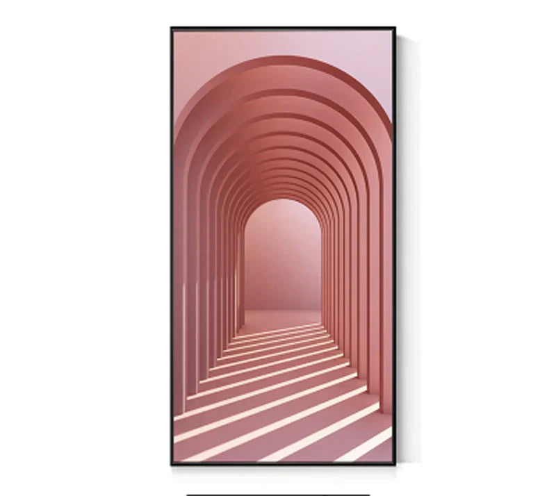 Moderne abstrakte minimalistische Bögen Architektur Wandkunst Fine Art Leinwanddrucke Bilder für Eingangsbereich Foyer Wohnzimmer Home Office Dekor | Karnz