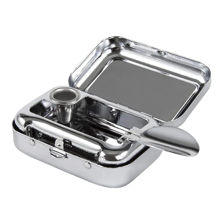 Mini tragbare Metall Zigaretten Aschenbecher mit verriegelbarem Deckel - Modische Desktop Aschenbecher - Taschenaschenbecher Geschenk für Männer
