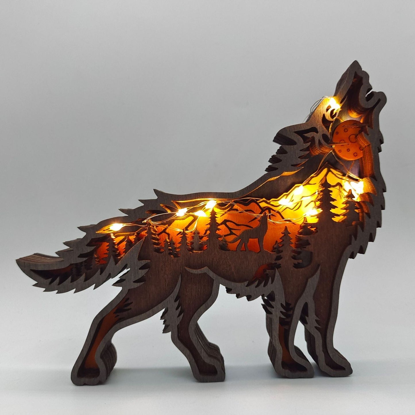 Nightglow Holz Handwerk Wolf Dekor