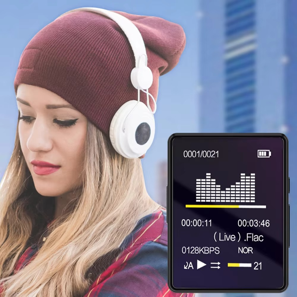 Tragbarer Bluetooth-MP3-Player mit HiFi-Stereoanlage, Mini-MP4-Videowiedergabe, LED-Bildschirm und Sprachaufzeichnung