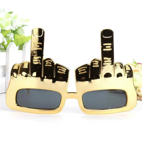 Bold Gold Mittel Finger Party Sonnenbrille | Karnz