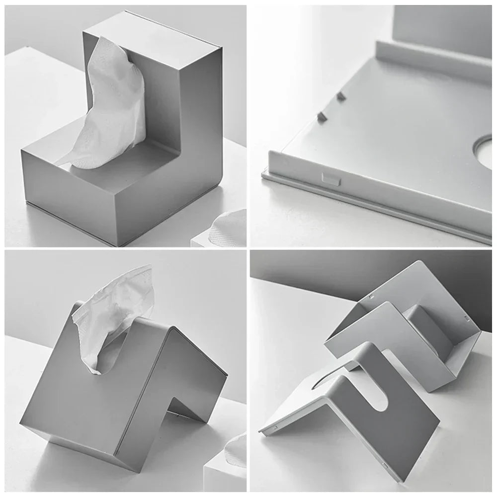 Minimalist Abstract L-förmiger skulpturaler Taschentuchspender für Wohnzimmer Kaffeetisch Küche Arbeitsplatte Desktop Nordic Stil Wohnkultur | Karnz