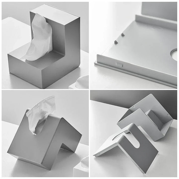 Minimalist Abstract L-förmiger skulpturaler Taschentuchspender für Wohnzimmer Kaffeetisch Küche Arbeitsplatte Desktop Nordic Stil Wohnkultur | Karnz