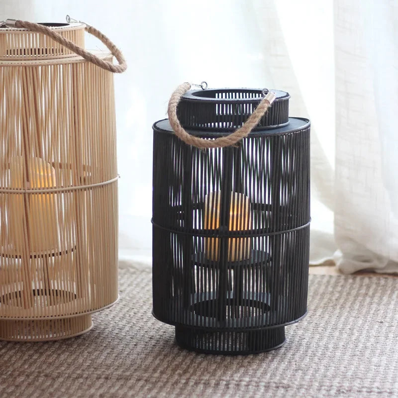 Imitation Bamboo LED Kerzenlaterne Karnz