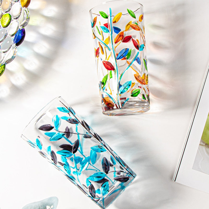 Handgemalte Blattglas-Tasse | Karnz
