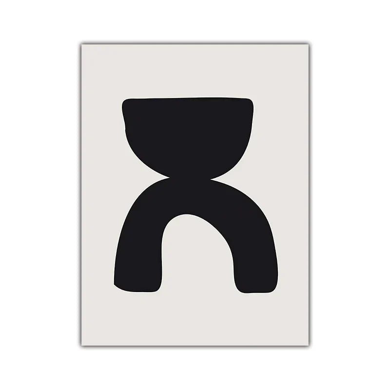 Minimalistische abstrakte primitive Symbole Wandkunst Fine Art Leinwanddrucke Schwarz Weiß Bilder für moderne Wohnung Wohnzimmer Dekor | Karnz