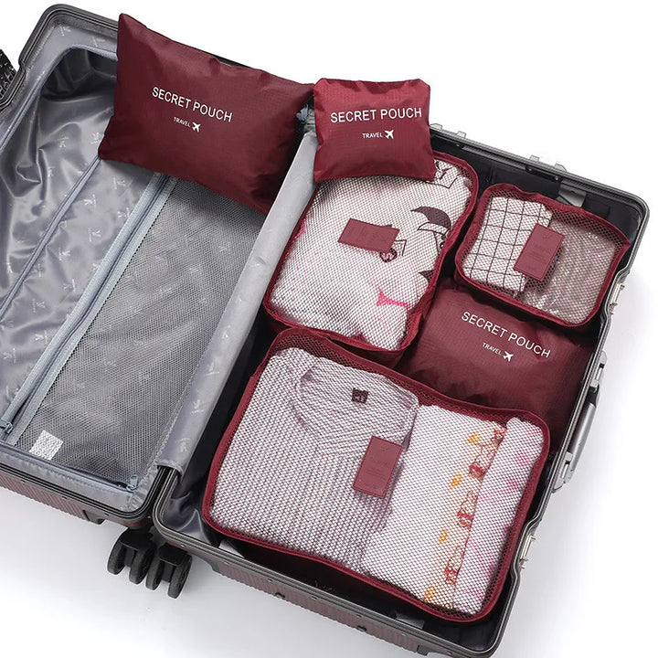 Karnz | TRAVORO Packwürfel Set | 6-teilig | Wasserdicht & Extra Volumen | Koffer Organizer für Herren