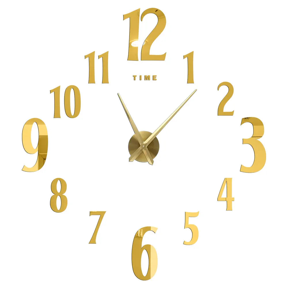 Große Wanduhr DIY 3D Selbstkleber Spiegel Acryl Wanduhr für Küche Esszimmer Wohnzimmer Kreative Wohnkultur | Karnz