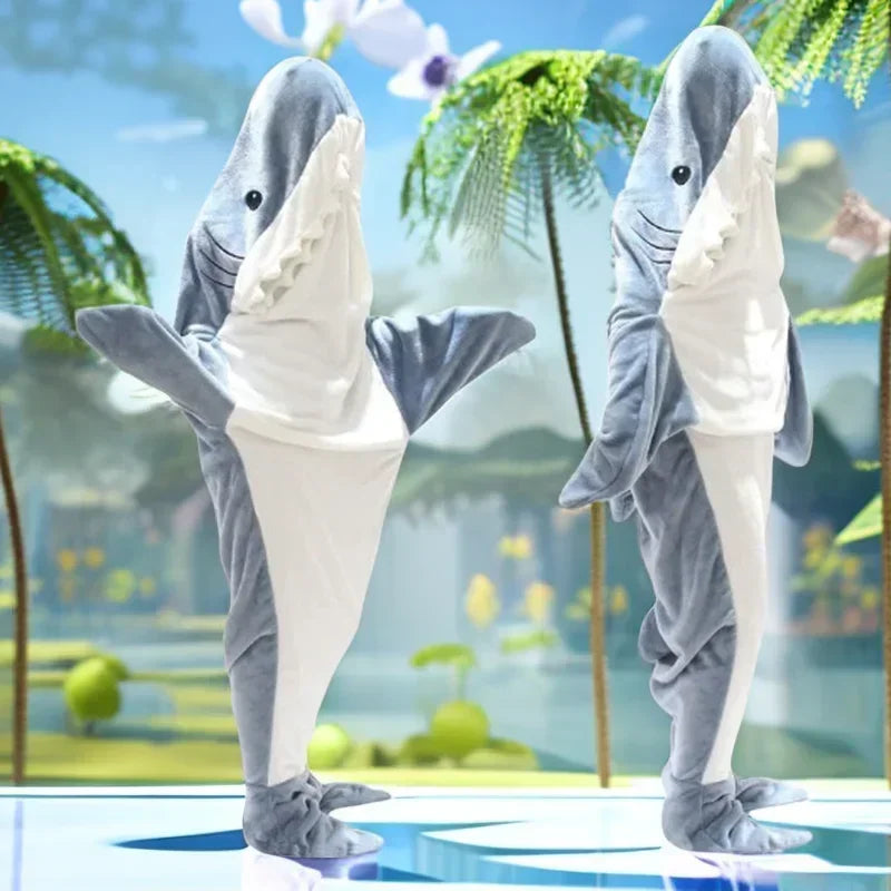 Snuggly Shark Gemütlicher Kapuzen-Einteiler Karnzanket