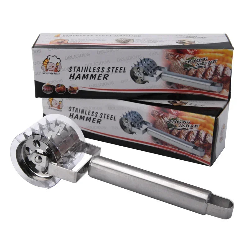 Karnz | SteelTender Fleischklopfer | Edelstahl Fleischzartmacher mit Schlagkopf | Für Steak, Schnitzel & Schweinefleisch | 18 cm