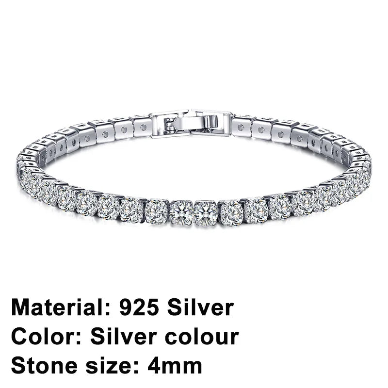Tennisarmband – Strahlen Sie mit Haltung: Eleganz aus Sterling Silver und Hip-Hop Flair!