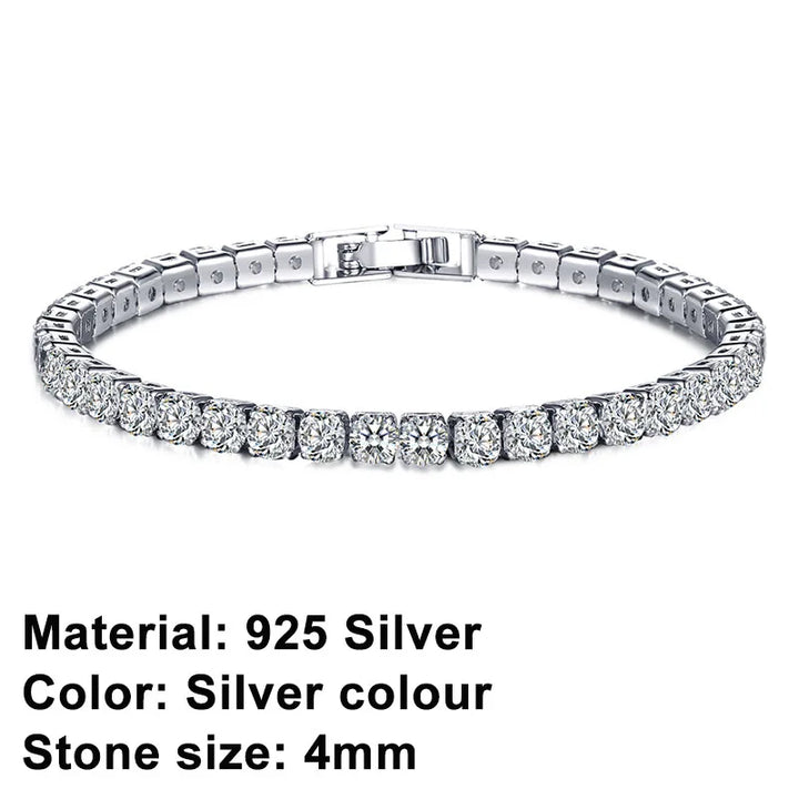 Tennisarmband – Strahlen Sie mit Haltung: Eleganz aus Sterling Silver und Hip-Hop Flair!