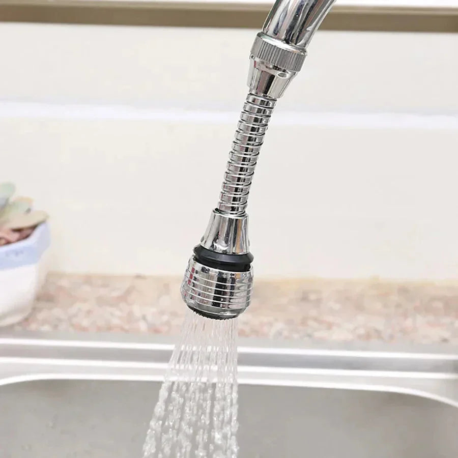 AquaFlex Stahl – Edelstahl Wasserhahn Verlängerung mit 360° Drehung & Wasser sparende Funktion Karnz