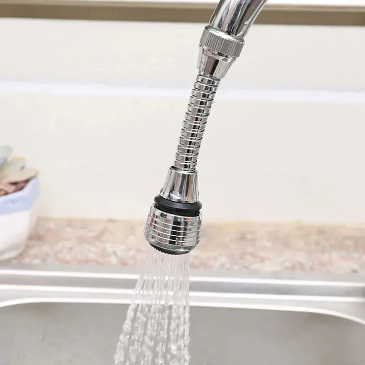AquaFlex Stahl – Edelstahl Wasserhahn Verlängerung mit 360° Drehung & Wasser sparende Funktion Karnz