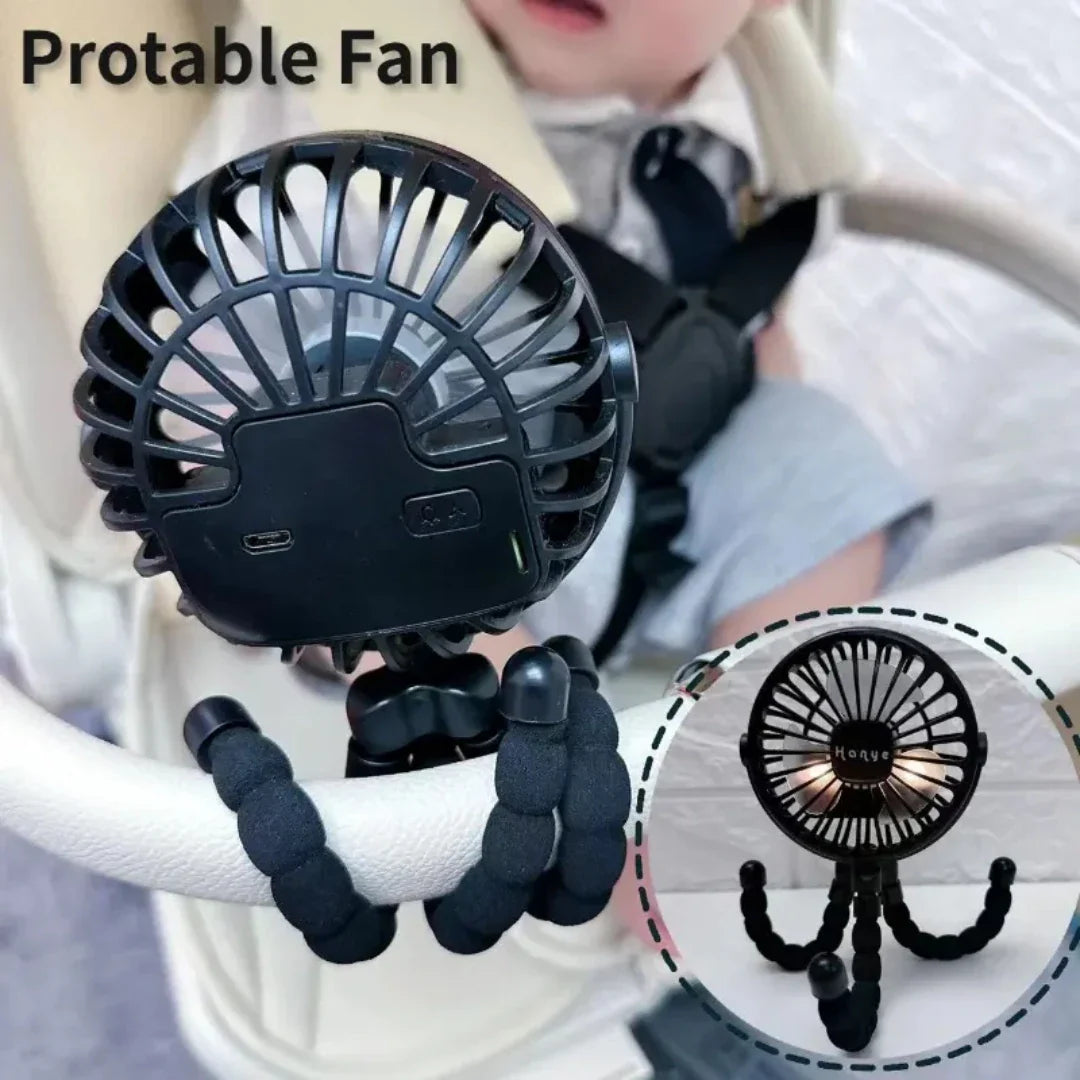 Wiederaufladbarer Babywagenventilator: Handheld USB bladeless Mini Ventilator - Leises Kühlen für den Außenbereich, Nacken- und Tischventilator | Karnz