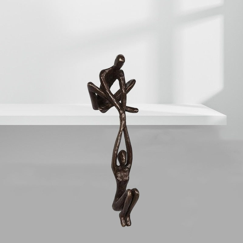 Verbindo Dekorative Figur Polystone Schwarz Moderne Skulptur 20 cm | Karnz
