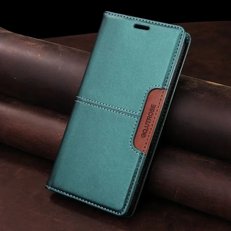 Sandsberg | RFID Leder iPhone 16/15 Magnetische Klapphülle Geldbörse Case