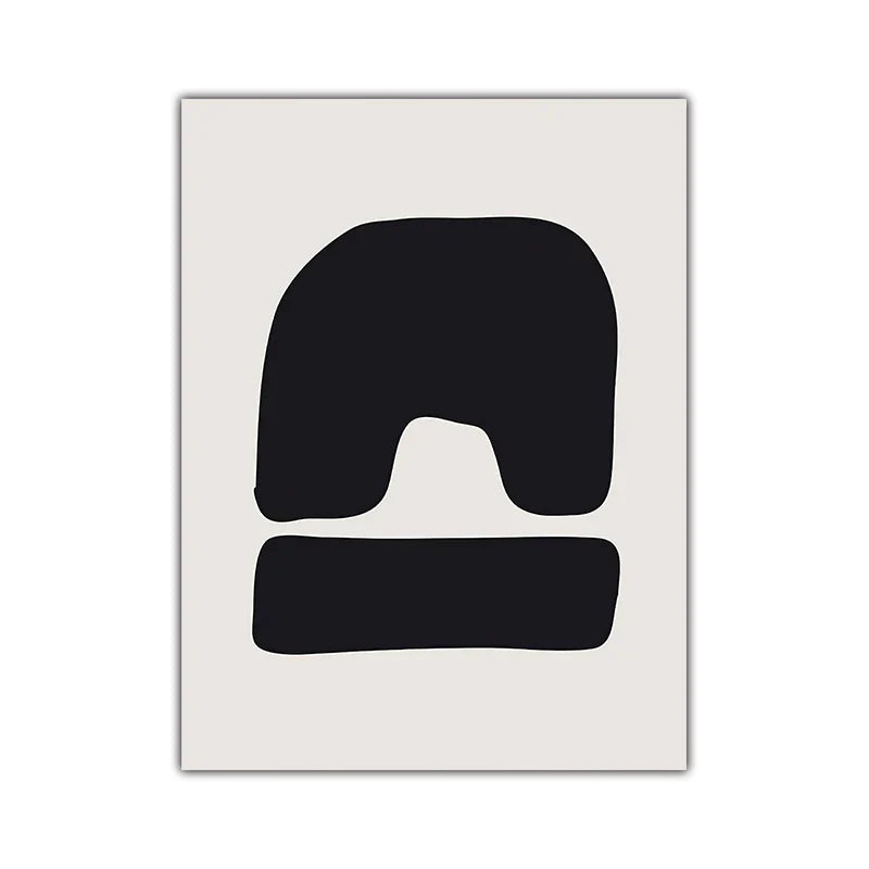 Minimalistische abstrakte primitive Symbole Wandkunst Fine Art Leinwanddrucke Schwarz Weiß Bilder für moderne Wohnung Wohnzimmer Dekor | Karnz