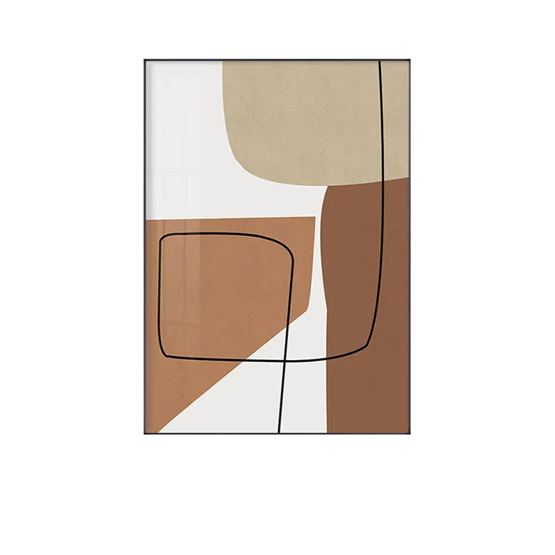 Moderne abstrakte erdige Töne geometrische Wandkunst Fine Art Leinwanddrucke Bilder für Wohnzimmer Esszimmer zeitgenössische Wohnkultur | Karnz