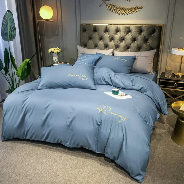 Luxus-Dekbedovertzug mit Eleganter Stickerei – Weich, Atmungsaktiv und Hochwertig | Karnz