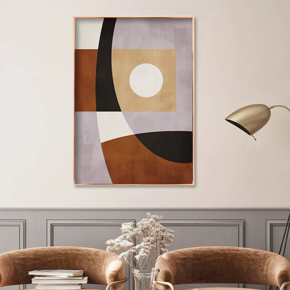 Modern Farbblock Geometrisch Abstrakte Wandkunst Fein Kunst Leinwanddruck Neutrale Farben Bild Für Wohnzimmer Esszimmer Schlafzimmer Kunst Dekor | Karnz