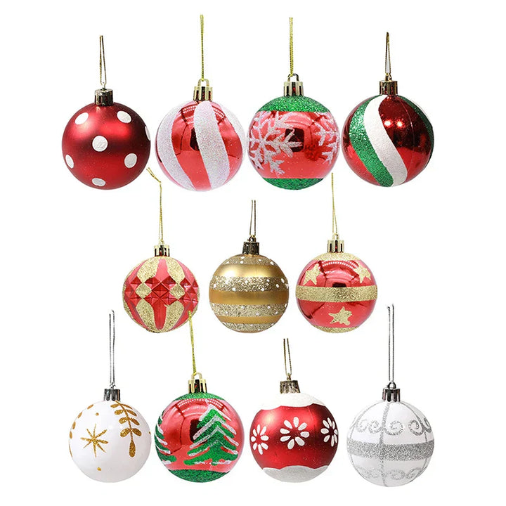 Elegante Schneeflocken Weihnachtskugeln Set – Hochwertige Christbaumkugeln in Rot, Weiß und Gold, perfekt für festliche Baumdeko zu Weihnachten | Karnz