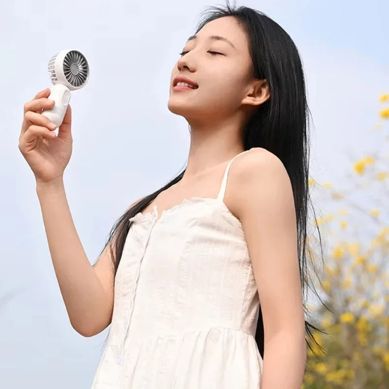 Mini Handheld USB Ventilator – 3-Geschwindigkeitsstarker Wind Tragbarer Tischventilator, Wiederaufladbar für Studenten, Büro, Outdoor, Reisen und Camping | Karnz