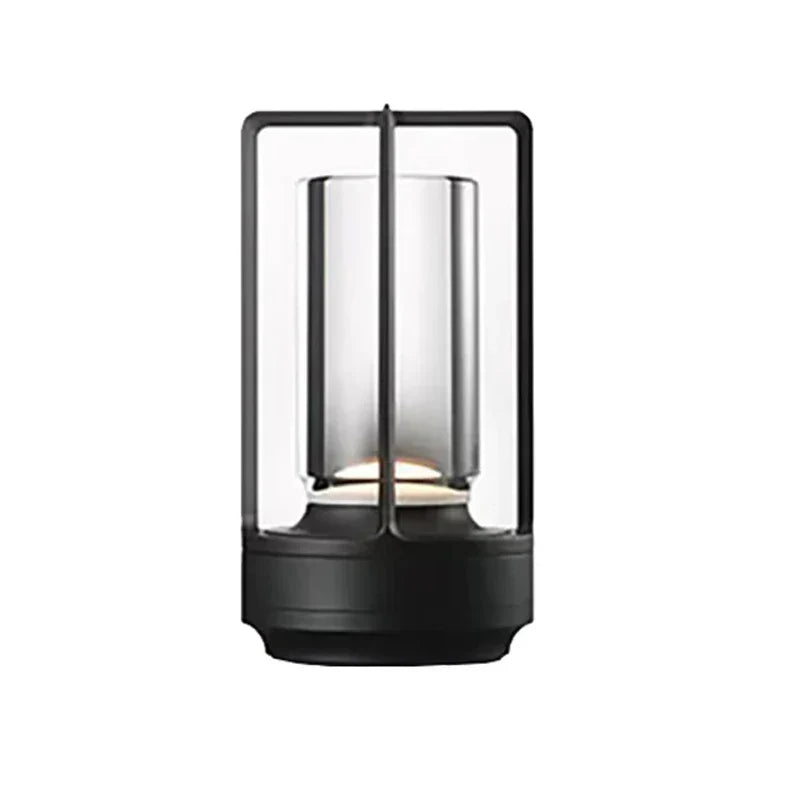 Wiederaufladbare kabellose Tischlampe mit Kristallglas - Tragbare LED-Leuchte für Innen- und Außenbereiche | Karnz