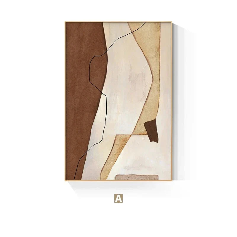 Nordic Abstract Braun Beige Geometrisch Farbblock Wandkunst Feine Kunst Leinwanddrucke Neutrale Töne Bilder Für Wohnzimmer Büro Dekor | Karnz